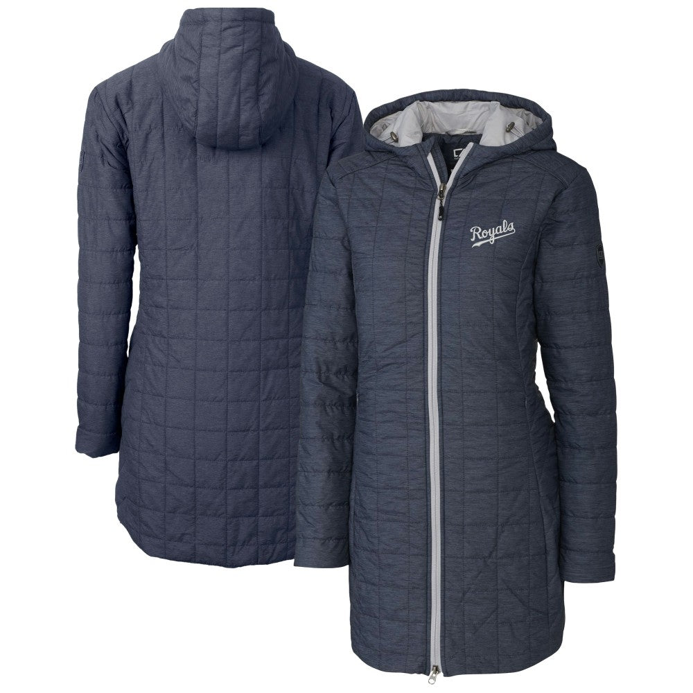 Kansas City Royals Cutter & Buck Women's Rainier Primaloft Eco Insulated Hooded Full-Zip Long Coat - MLB