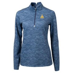 Seattle Mariners Cutter & Buck Women's  Traverse Camo Print Stretch Quarter-Zip Top - MLB Tops