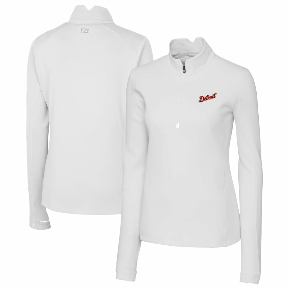 Detroit Tigers Cutter & Buck Women's  Traverse Stretch Quarter-Zip Pullover Top - MLB Pullover