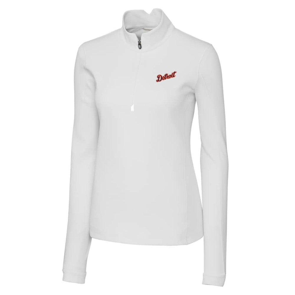Detroit Tigers Cutter & Buck Women's  Traverse Stretch Quarter-Zip Pullover Top - MLB Pullover