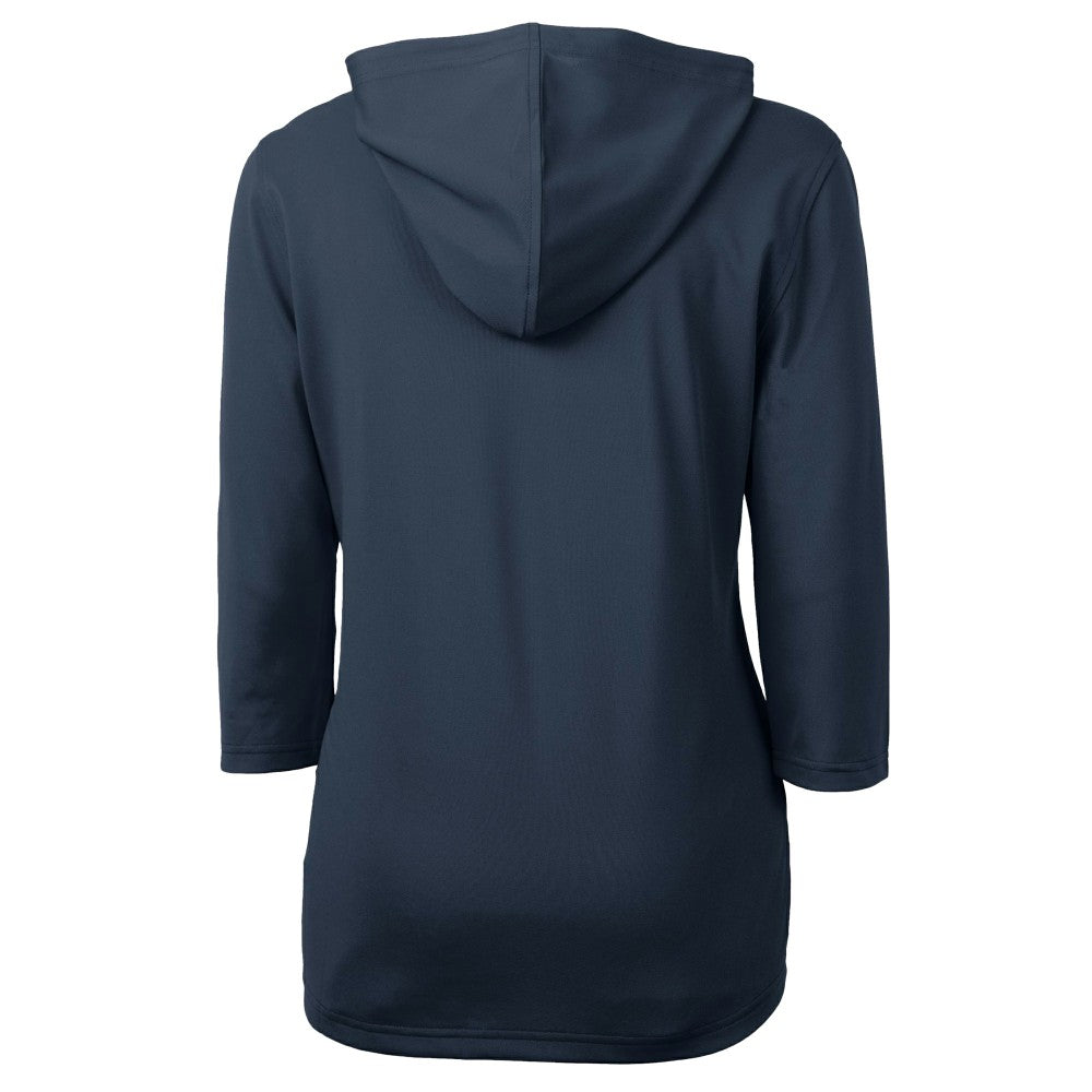 Cleveland Guardians Cutter & Buck Women's  DryTec Virtue Eco Pique Recycled 3/4-Sleeve Half-Zip Pullover Hoodie - MLB Hoodies