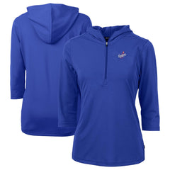 Los Angeles Dodgers Cutter & Buck Women's  DryTec Virtue Eco Pique Recycled 3/4-Sleeve Half-Zip Pullover Hoodie - MLB Hoodies