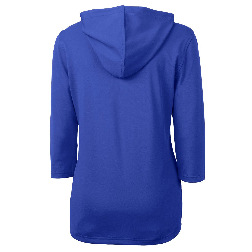 Los Angeles Dodgers Cutter & Buck Women's  DryTec Virtue Eco Pique Recycled 3/4-Sleeve Half-Zip Pullover Hoodie - MLB Hoodies