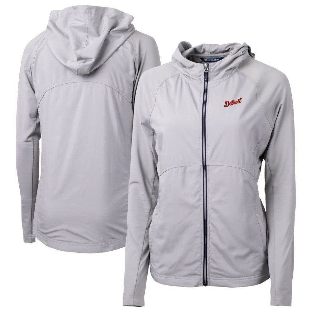 Detroit Tigers Cutter & Buck Women's  Adapt Eco Knit Hybrid Recycled Full-Zip Hoodie - MLB Hoodies