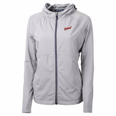 Detroit Tigers Cutter & Buck Women's  Adapt Eco Knit Hybrid Recycled Full-Zip Hoodie - MLB Hoodies
