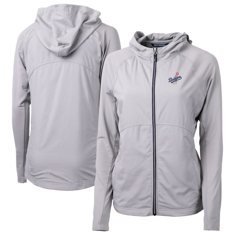 Los Angeles Dodgers Cutter & Buck Women's  Adapt Eco Knit Hybrid Recycled Full-Zip Hoodie - MLB Hoodies