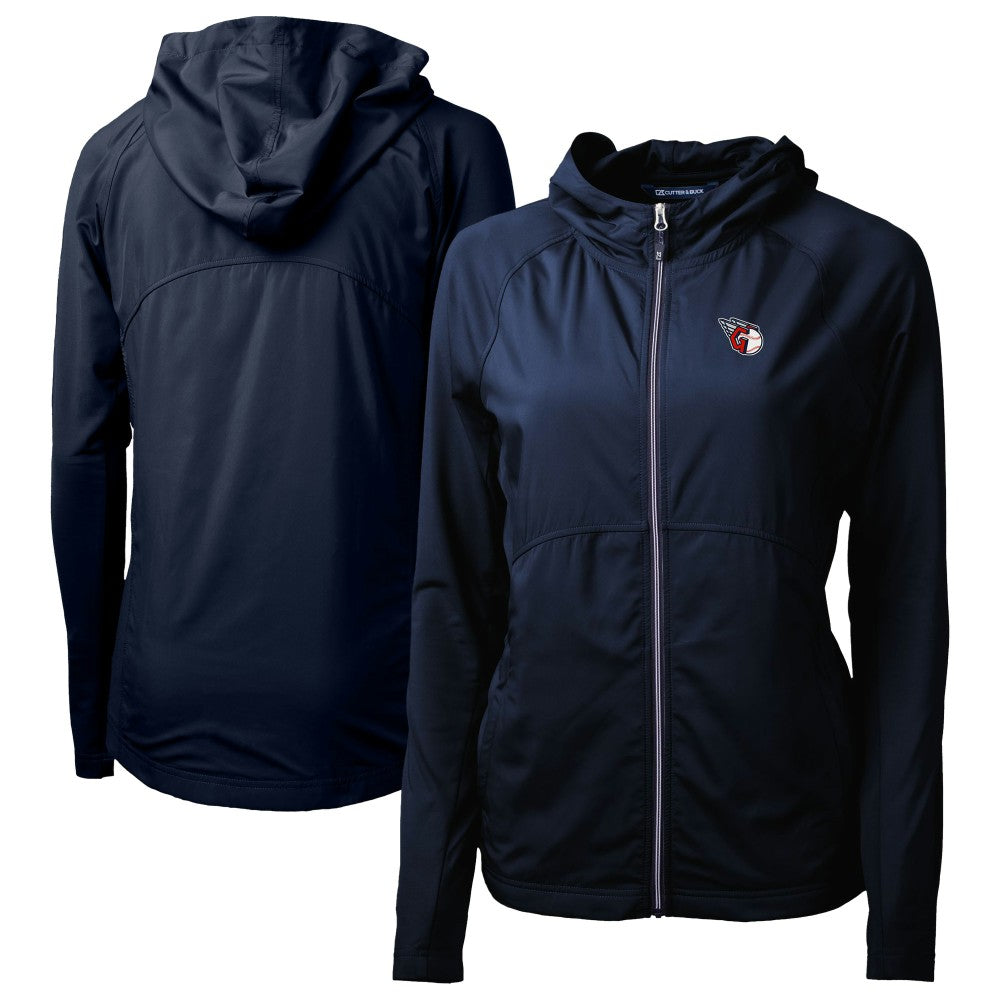 Cleveland Guardians Cutter & Buck Women's  Adapt Eco Knit Hybrid Recycled Full-Zip Hoodie - MLB Hoodies