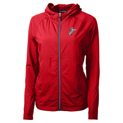Cincinnati Reds Cutter & Buck Women's Cooperstown Collection Adapt Eco Knit Hybrid Recycled Full-Zip Hoodie - MLB Hoodies