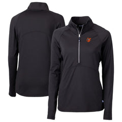 Baltimore Orioles Cutter & Buck Women's  DryTec Adapt Eco Knit Stretch Recycled Raglan Half-Zip Top - MLB Tops