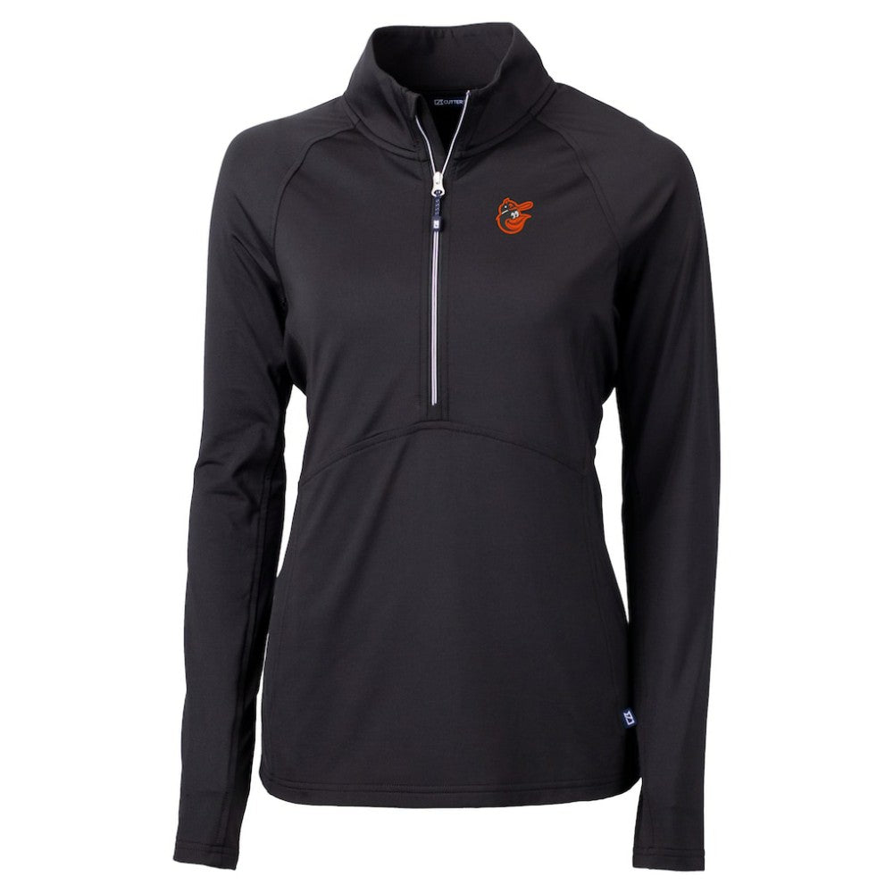 Baltimore Orioles Cutter & Buck Women's  DryTec Adapt Eco Knit Stretch Recycled Raglan Half-Zip Top - MLB Tops