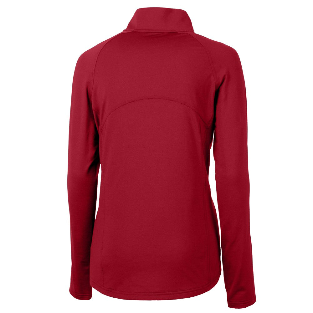 Cleveland Guardians Cutter & Buck Women's  DryTec Adapt Eco Knit Stretch Recycled Raglan Half-Zip Top - MLB Tops
