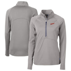 Detroit Tigers Cutter & Buck Women's  DryTec Adapt Eco Knit Stretch Recycled Raglan Half-Zip Top - MLB Tops