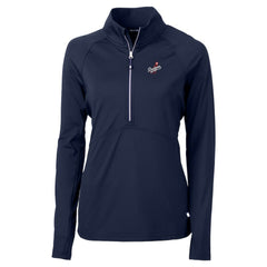 Los Angeles Dodgers Cutter & Buck Women's  DryTec Adapt Eco Knit Stretch Recycled Raglan Half-Zip Top - MLB Tops
