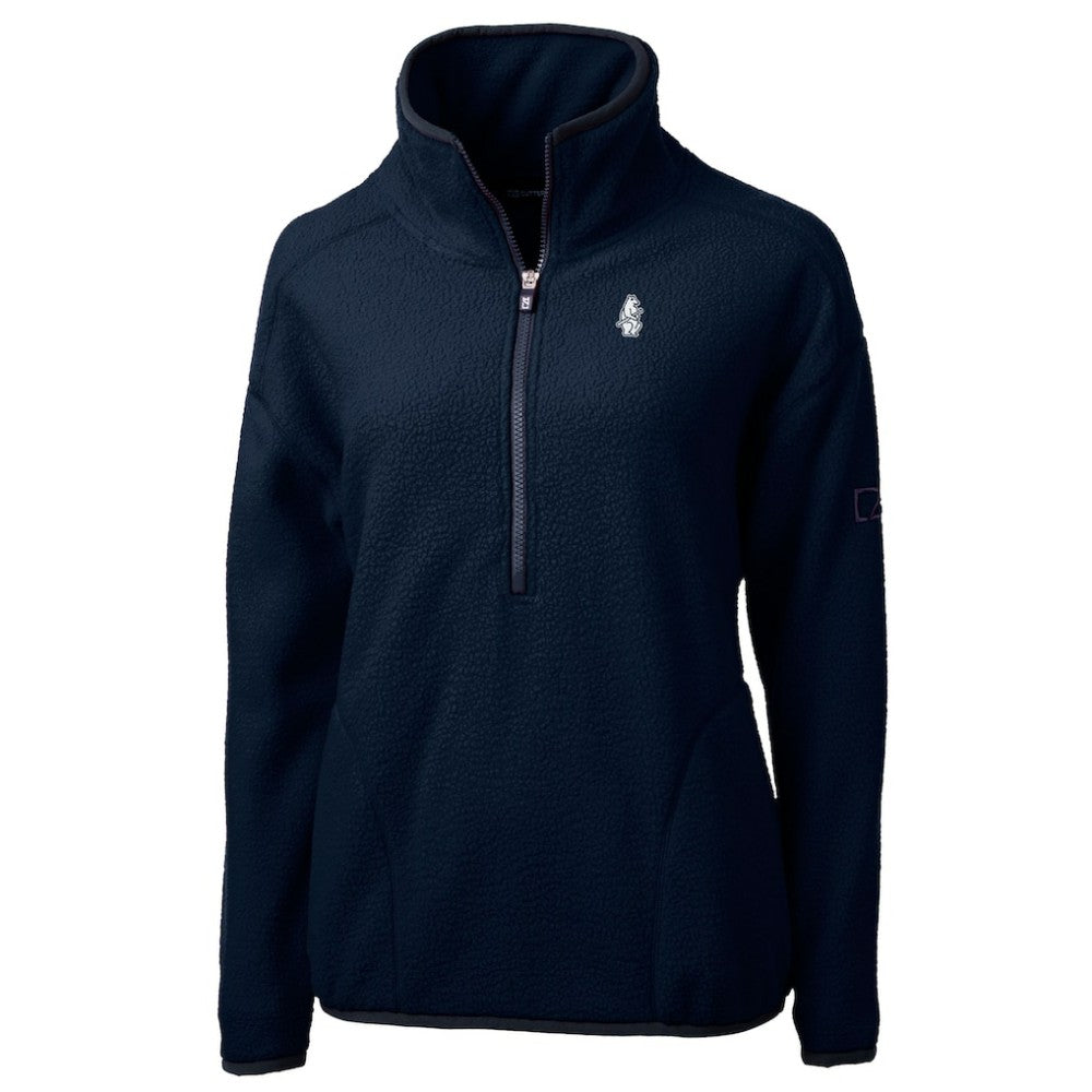Chicago Cubs Cutter & Buck Women's Cooperstown Collection Cascade Eco Sherpa Fleece Half-Zip Pullover Jacket - MLB Jackets