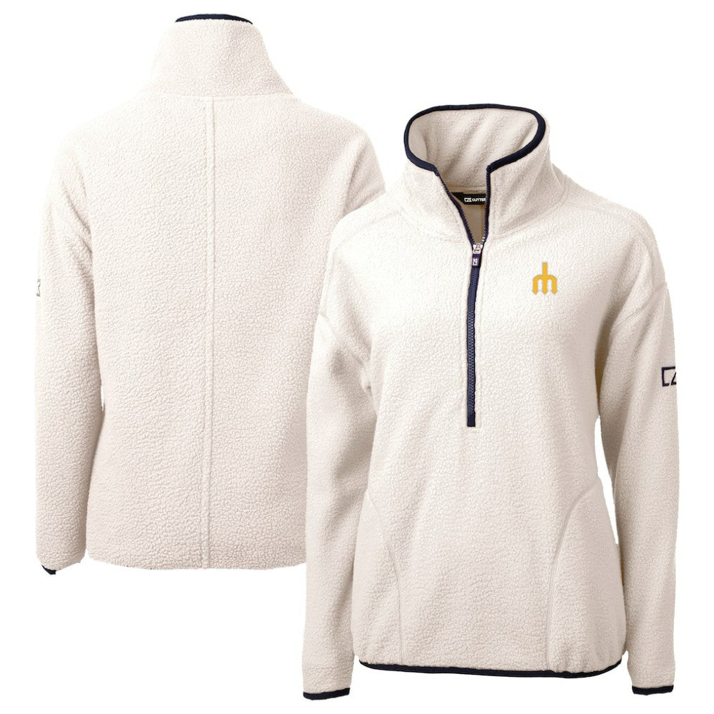 Seattle Mariners Cutter & Buck Women's  Cascade Eco Sherpa Fleece Half-Zip Pullover Jacket - MLB Jackets