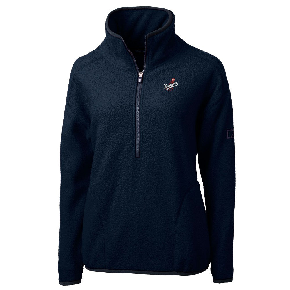 Los Angeles Dodgers Cutter & Buck Women's  Cascade Eco Sherpa Fleece Half-Zip Pullover Jacket - MLB Jackets