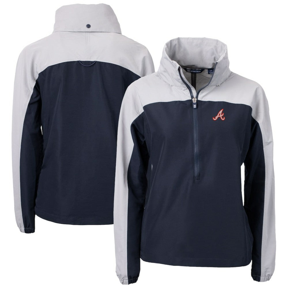 Atlanta Braves Cutter & Buck Women's  Charter Eco Recycled Half-Zip Anorak Jacket - MLB Jackets