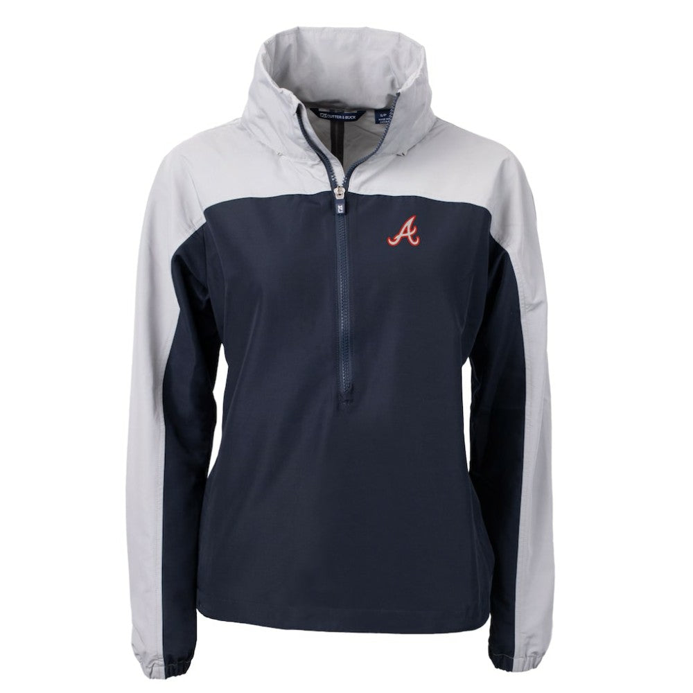 Atlanta Braves Cutter & Buck Women's  Charter Eco Recycled Half-Zip Anorak Jacket - MLB Jackets