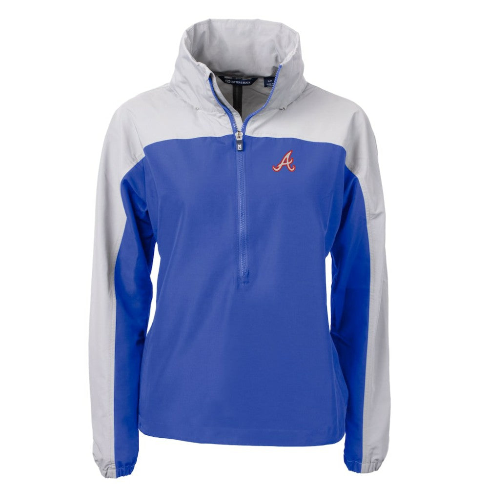 Atlanta Braves Cutter & Buck Women's  Charter Eco Recycled Half-Zip Anorak Jacket - MLB Jackets