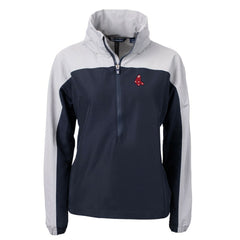 Boston Red Sox Cutter & Buck Women's  Charter Eco Recycled Half-Zip Anorak Jacket - MLB Jackets