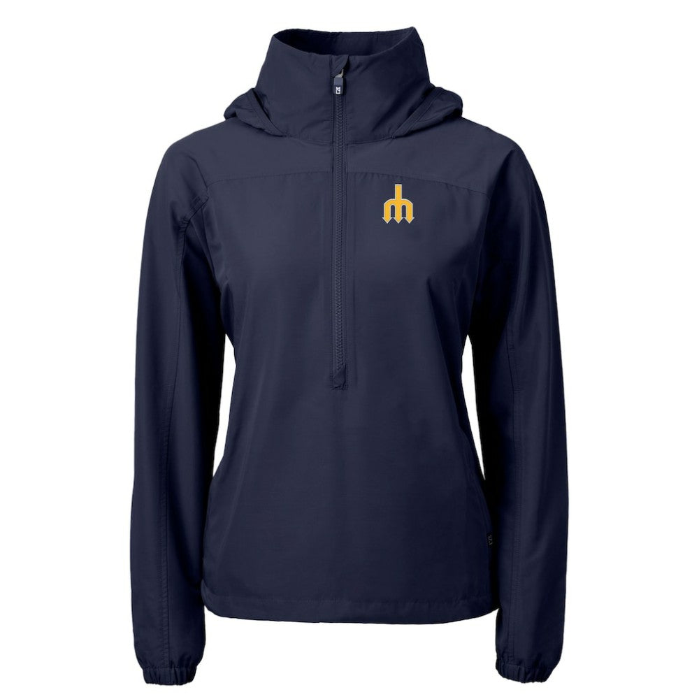 Seattle Mariners Cutter & Buck Women's  Charter Eco Recycled Half-Zip Anorak Jacket - MLB Jackets