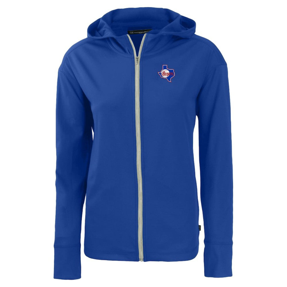 Texas Rangers Cutter & Buck Women's Cooperstown Collection Daybreak Eco Recycled Full-Zip Hoodie Jacket - MLB Jackets
