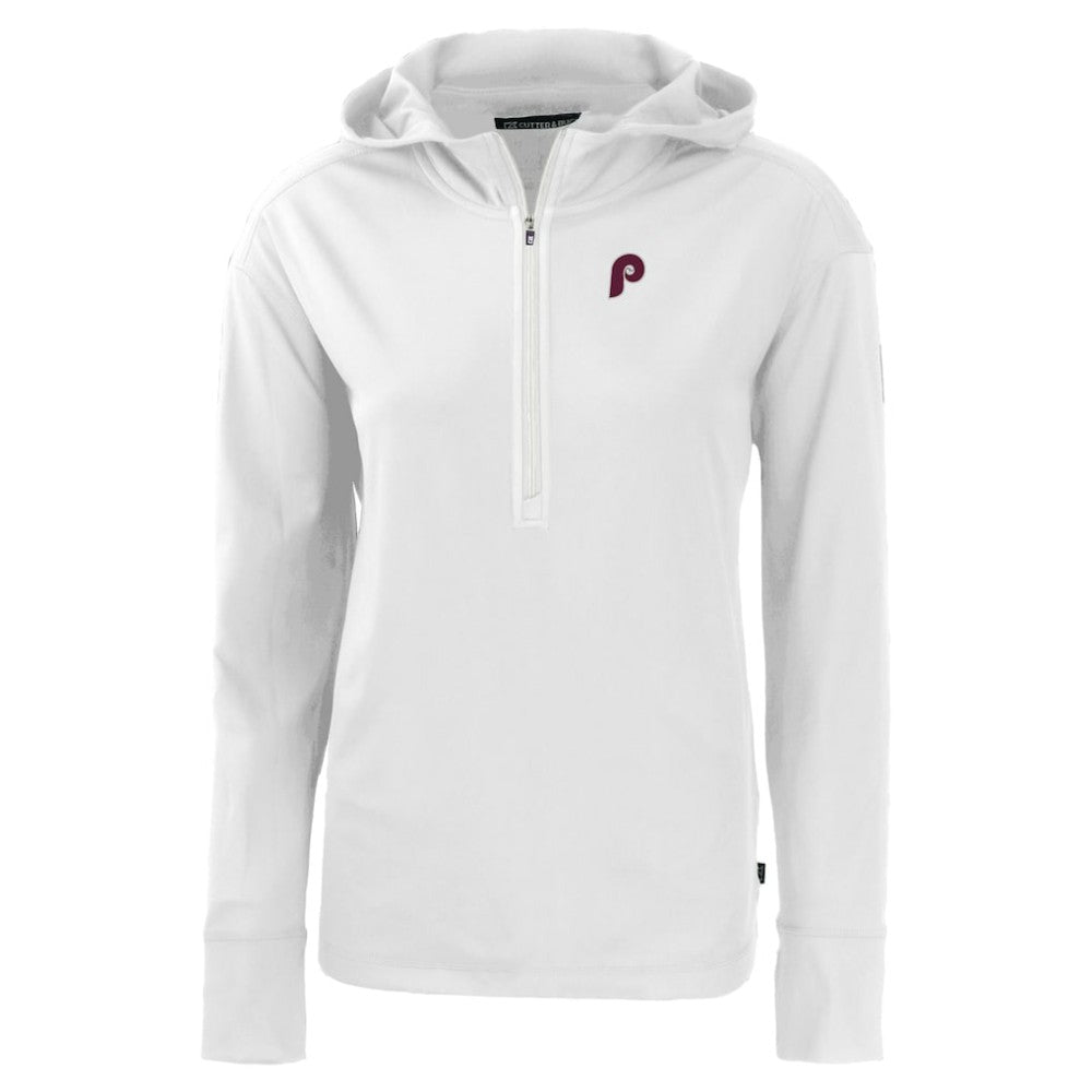 Philadelphia Phillies Cutter & Buck Women's Daybreak Eco Recycled Half-Zip Hoodie - MLB Hoodies
