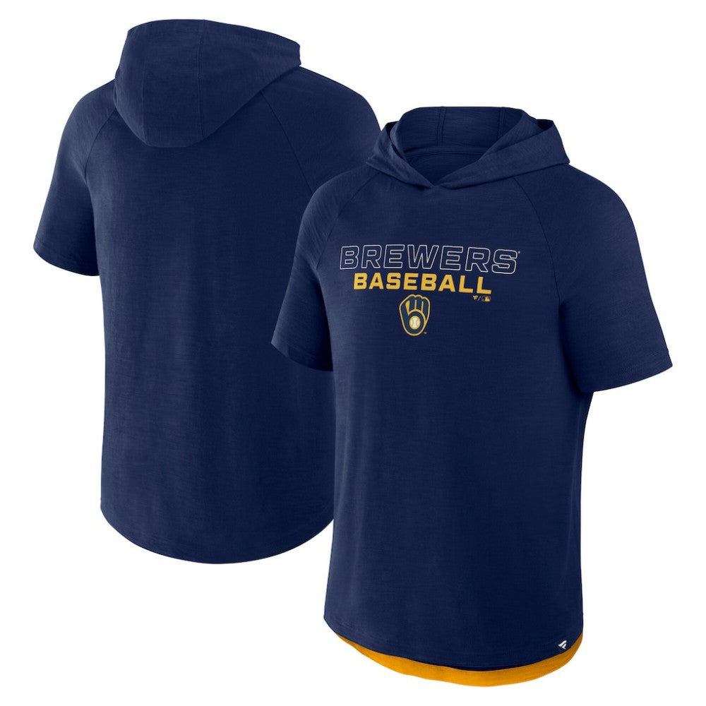 Milwaukee Brewers Fanatics Clubhouse Optimal Play Raglan Hoodie T-Shirt - MLB Hoodies