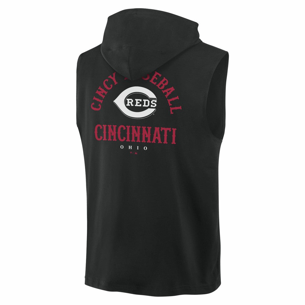 Cincinnati Reds Fanatics Fire Speed Sleeveless Pullover Hoodie - MLB Hoodies