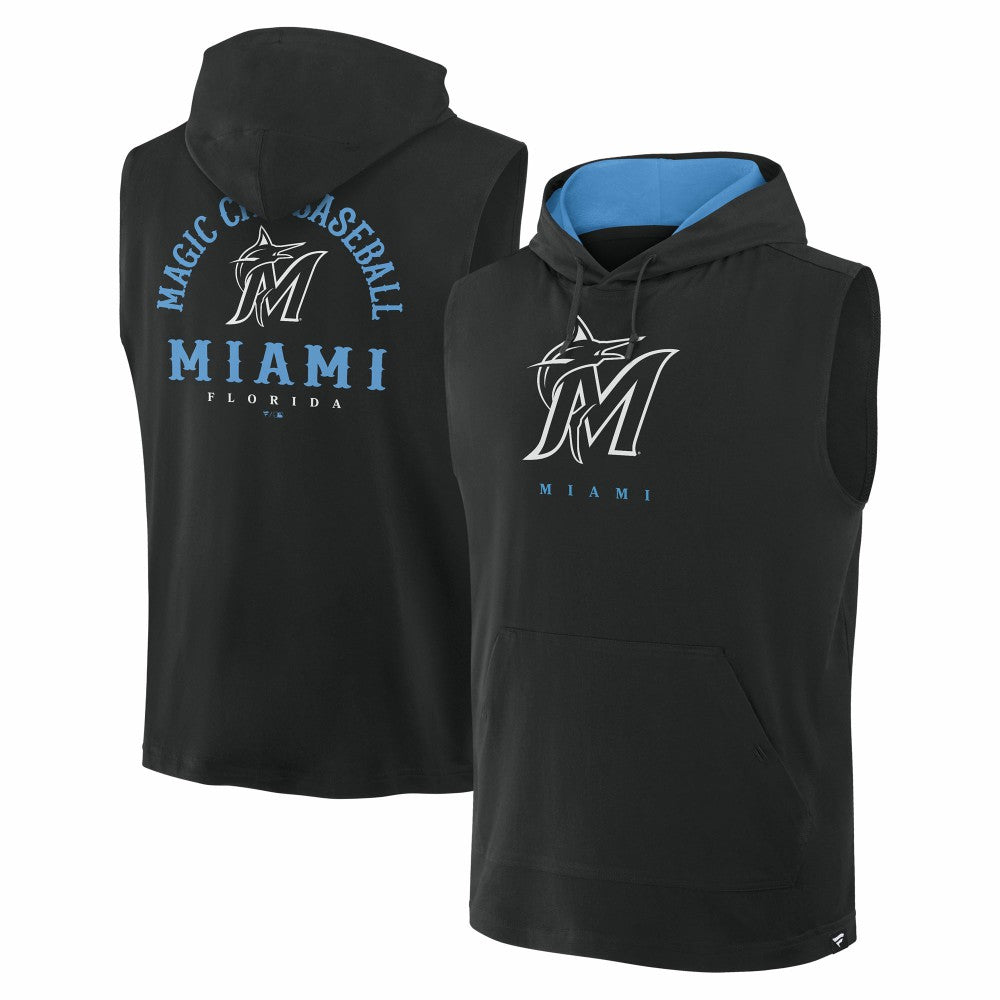 Miami Marlins Fanatics Fire Speed Sleeveless Pullover Hoodie - MLB Hoodies