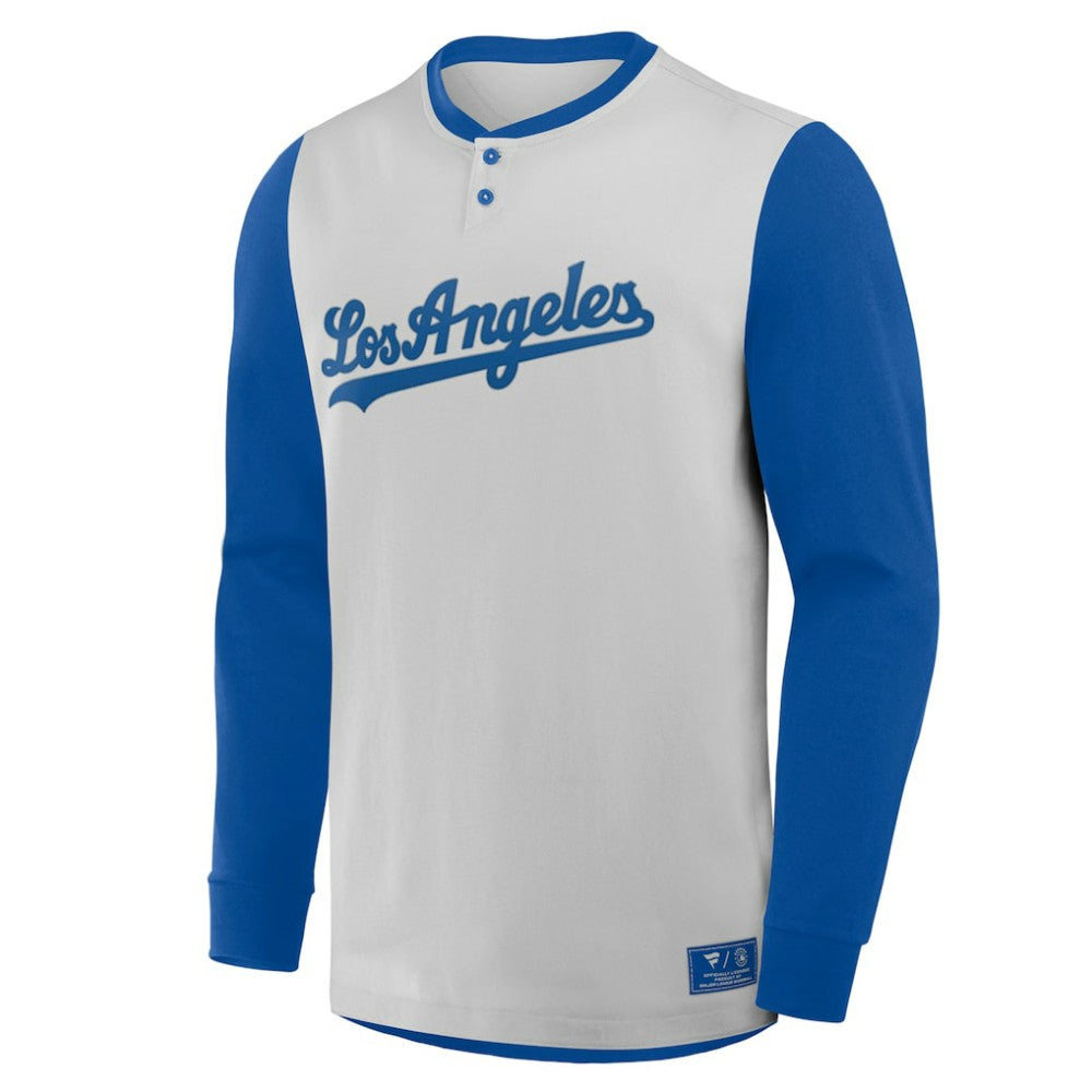 Los Angeles Dodgers Fanatics Clubhouse Long Sleeve Henley Shirt - MLB