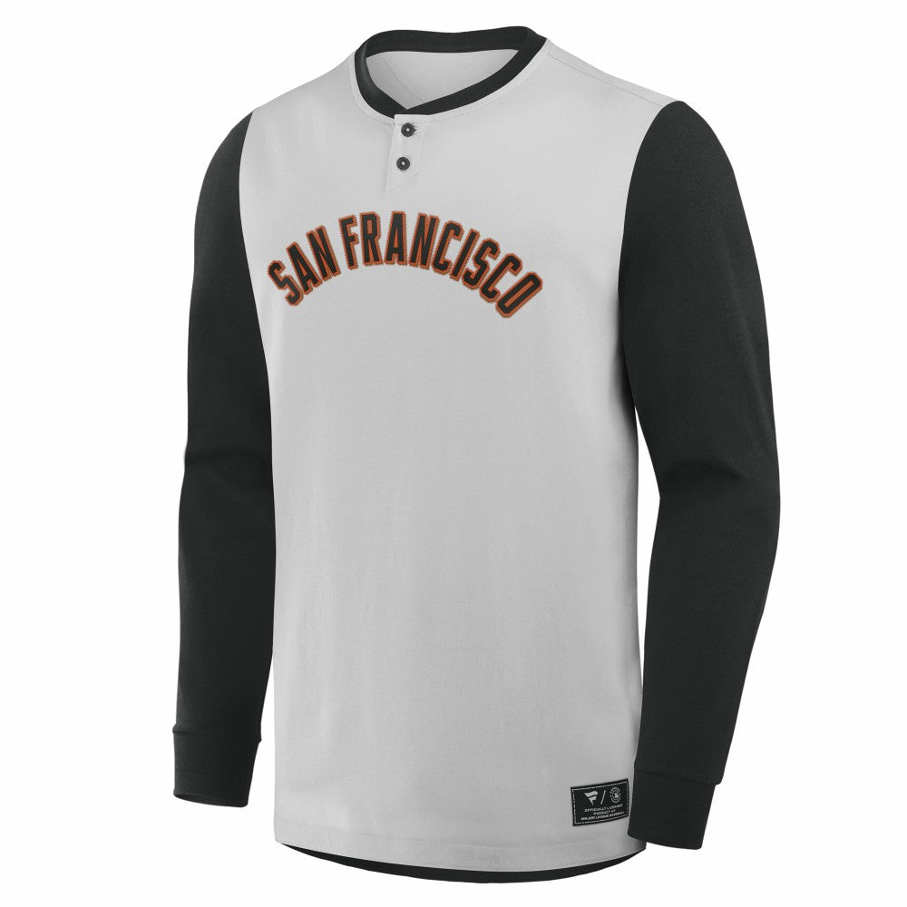 San Francisco Giants Fanatics Clubhouse Long Sleeve Henley Shirt - MLB