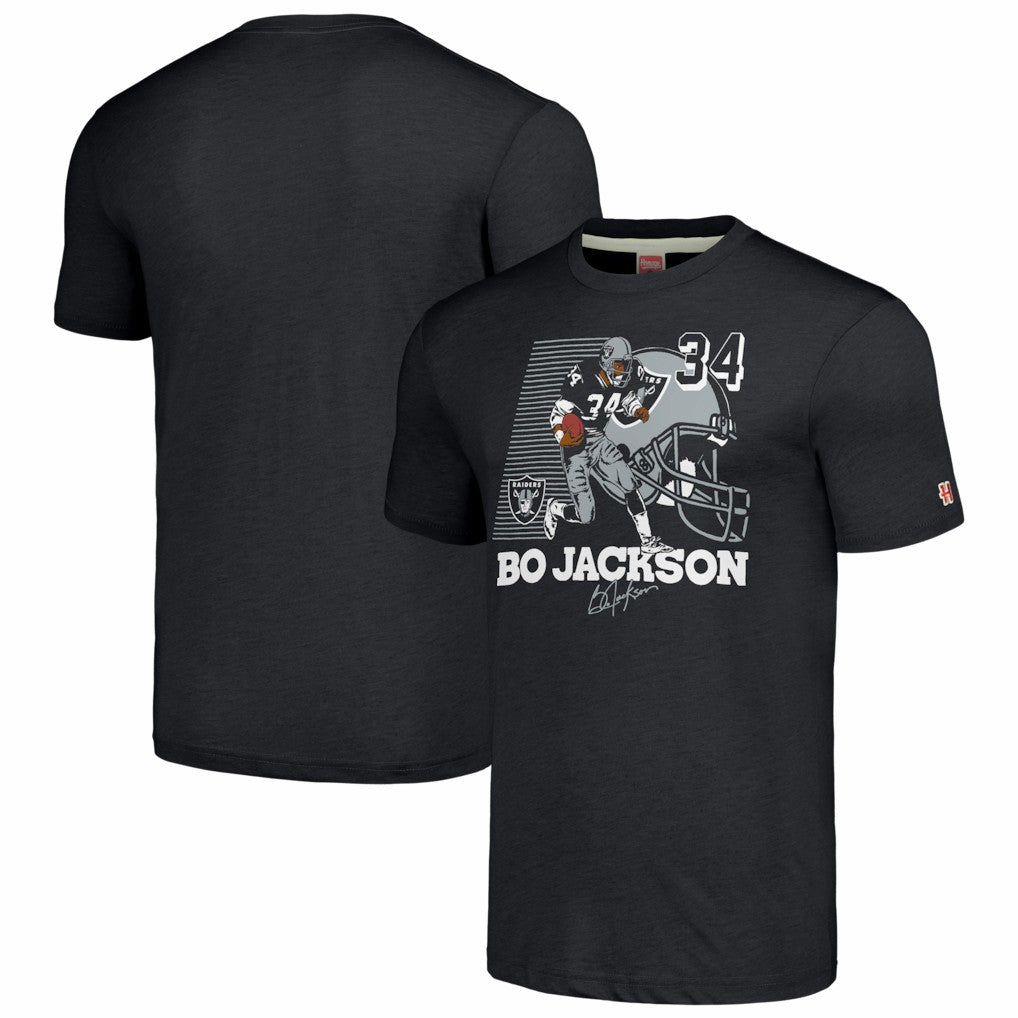 Las Vegas Raiders Bo Jackson  Homage Unisex Caricature Retired Player Tri-Blend T-Shirt | NFL On sale