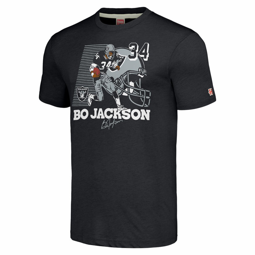 Las Vegas Raiders Bo Jackson  Homage Unisex Caricature Retired Player Tri-Blend T-Shirt | NFL On sale