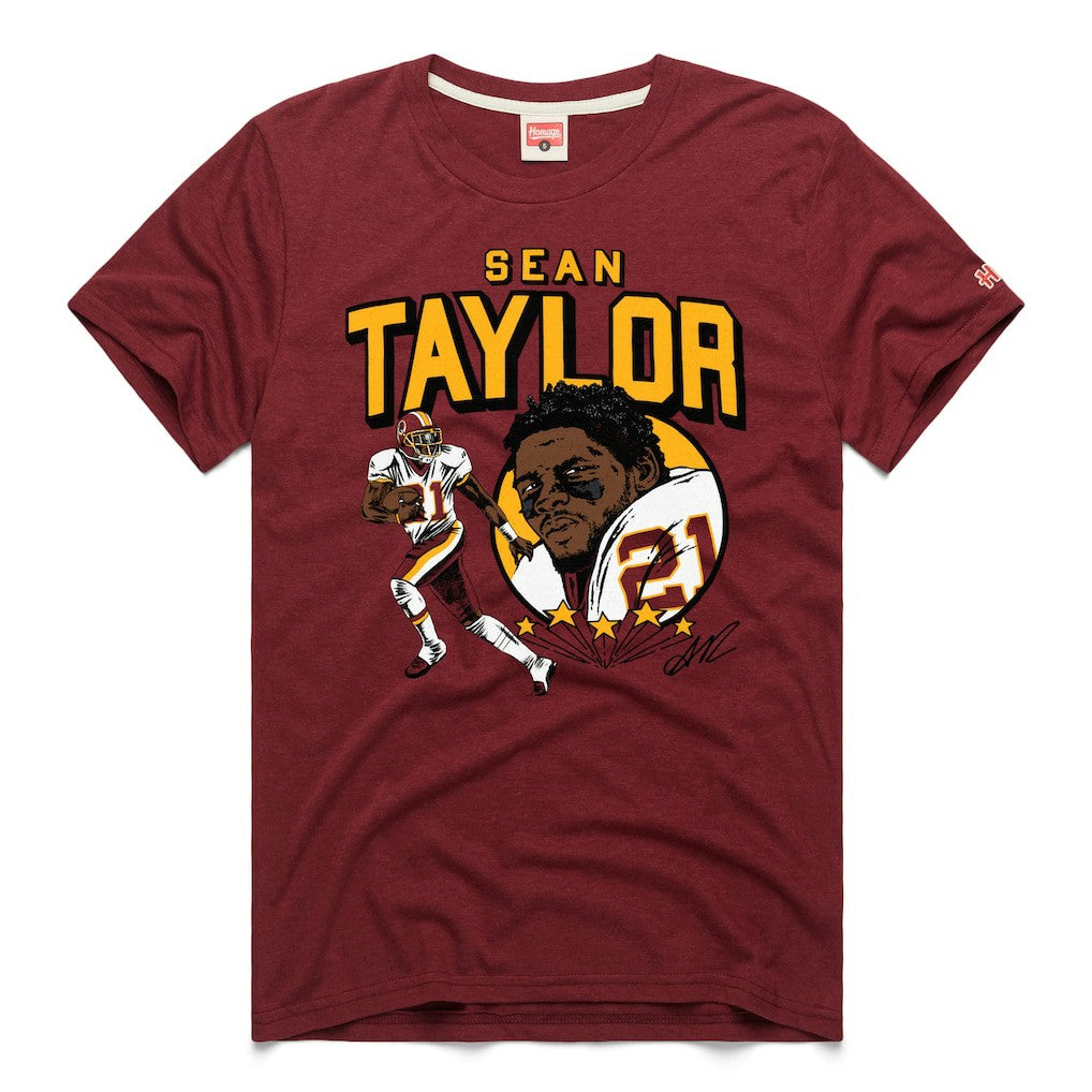 Washington Commanders Sean Taylor  Homage Caricature Retired Player Tri-Blend T-Shirt | NFL Online