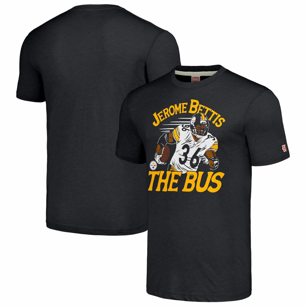 Pittsburgh Steelers Jerome Bettis  Homage Caricature Retired Player Tri-Blend T-Shirt | NFL Outlet