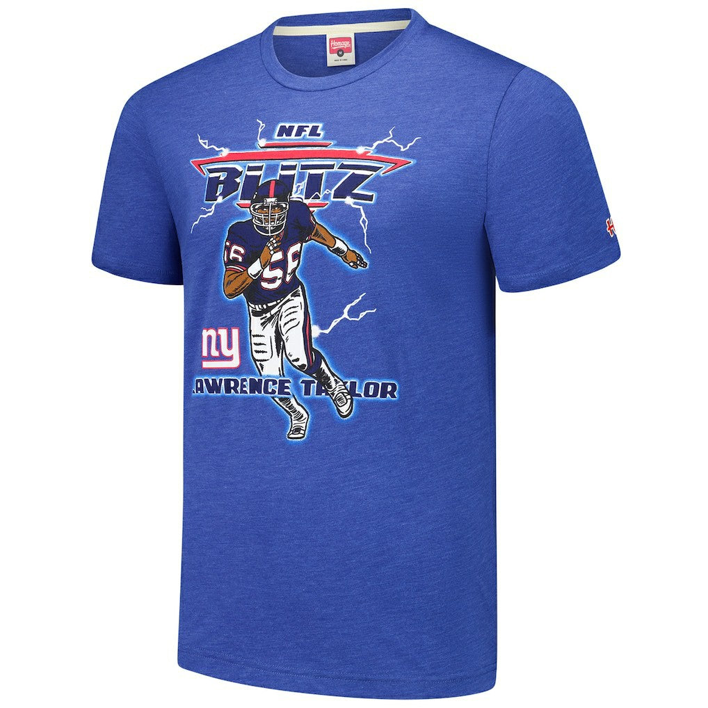 New York Giants Lawrence Taylor  Homage Unisex NFL Blitz Retired Player Tri-Blend T-Shirt | NFL Hot