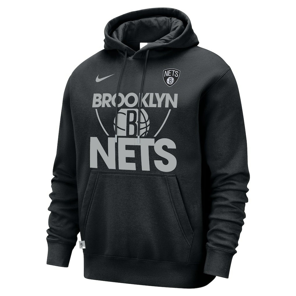 Black Brooklyn Nets Courtside Club Pullover Hoodie | NBA