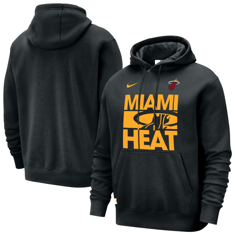 Black Miami Heat Courtside Club Pullover Hoodie | NBA