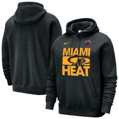 Black Miami Heat Courtside Club Pullover Hoodie | NBA