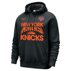 Black New York Knicks Courtside Club Pullover Hoodie | NBA