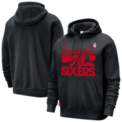 Black Philadelphia 76ers Courtside Club Pullover Hoodie | NBA