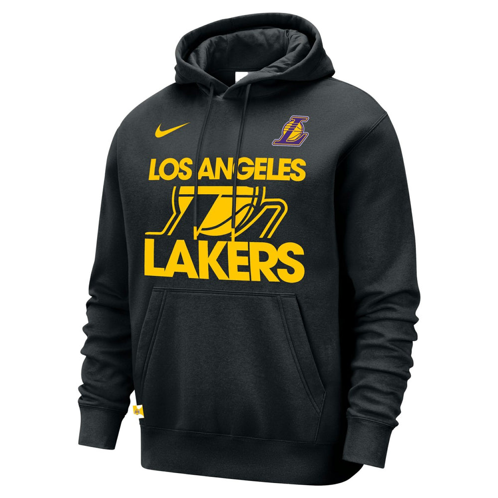 Black Los Angeles Lakers Courtside Club Pullover Hoodie | NBA
