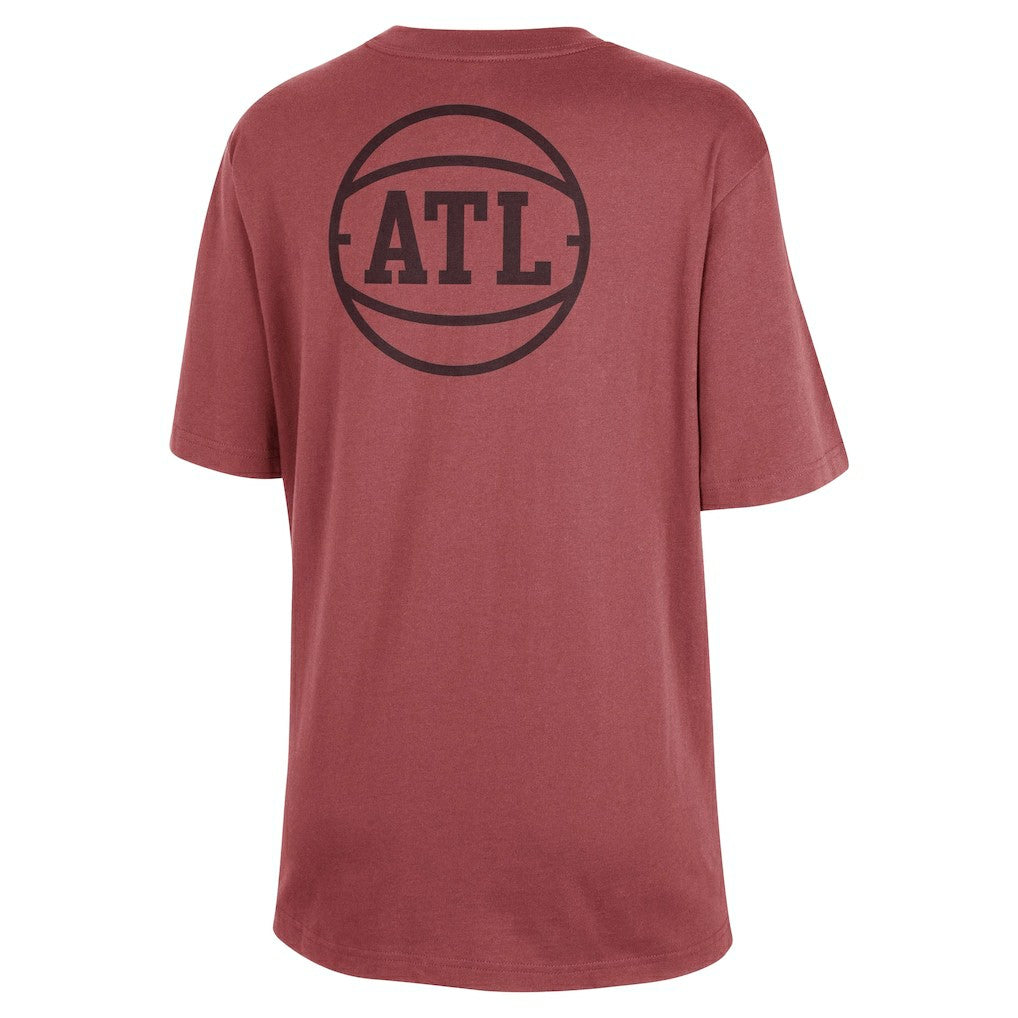 Red Atlanta Hawks Jordan Brand Women's Courtside Statement Edition Boyfriend T-Shirt | NBA