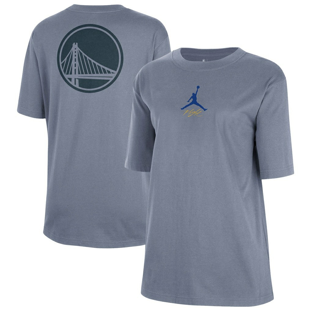 Ash Golden State Warriors Jordan Brand Women's Courtside Statement Edition Boyfriend T-Shirt sale | NBA