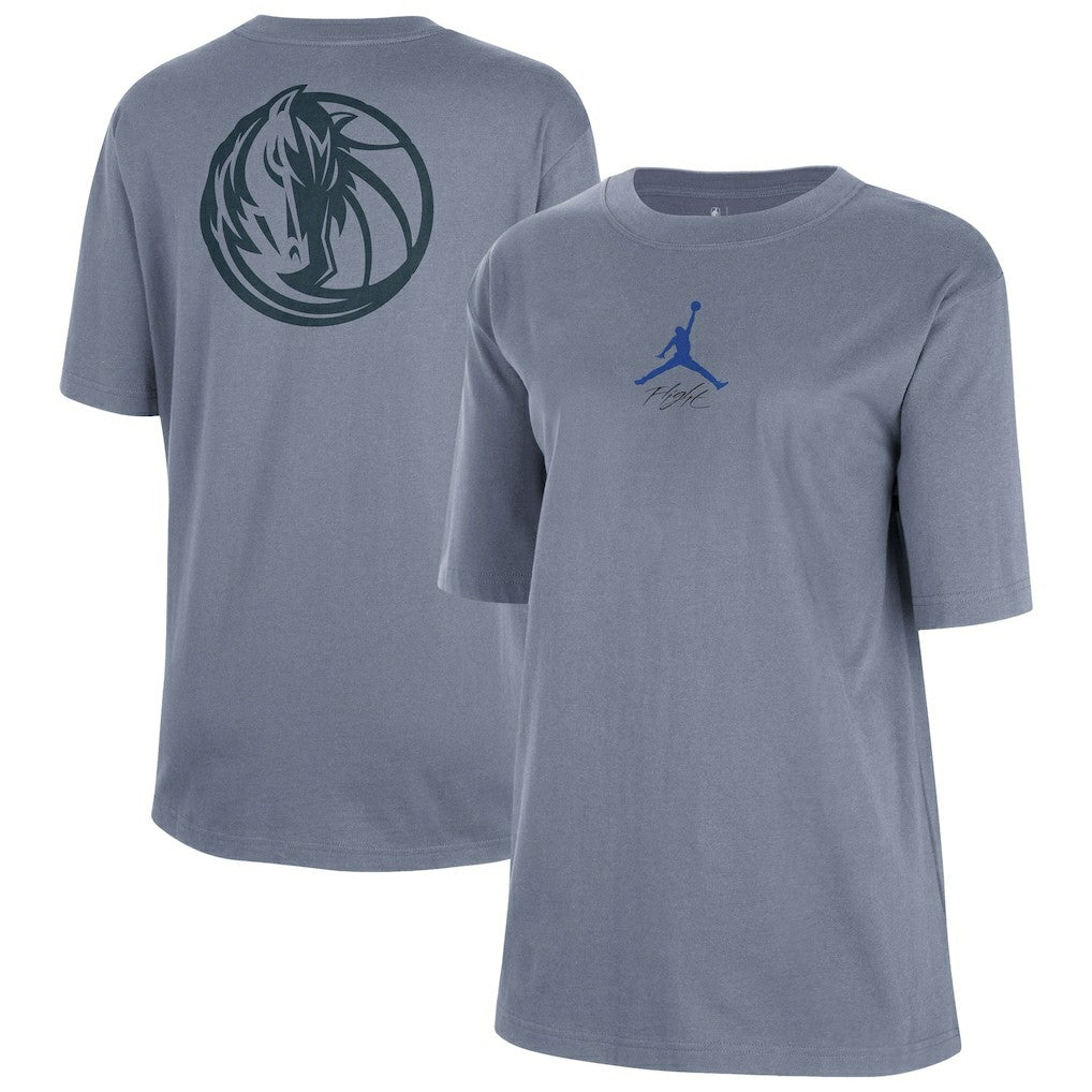 Ash Dallas Mavericks Jordan Brand Women's Courtside Statement Edition Boyfriend T-Shirt sale | NBA