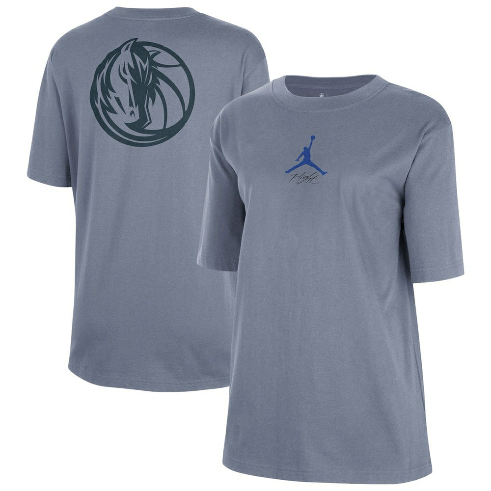 Ash Dallas Mavericks Jordan Brand Women's Courtside Statement Edition Boyfriend T-Shirt sale | NBA