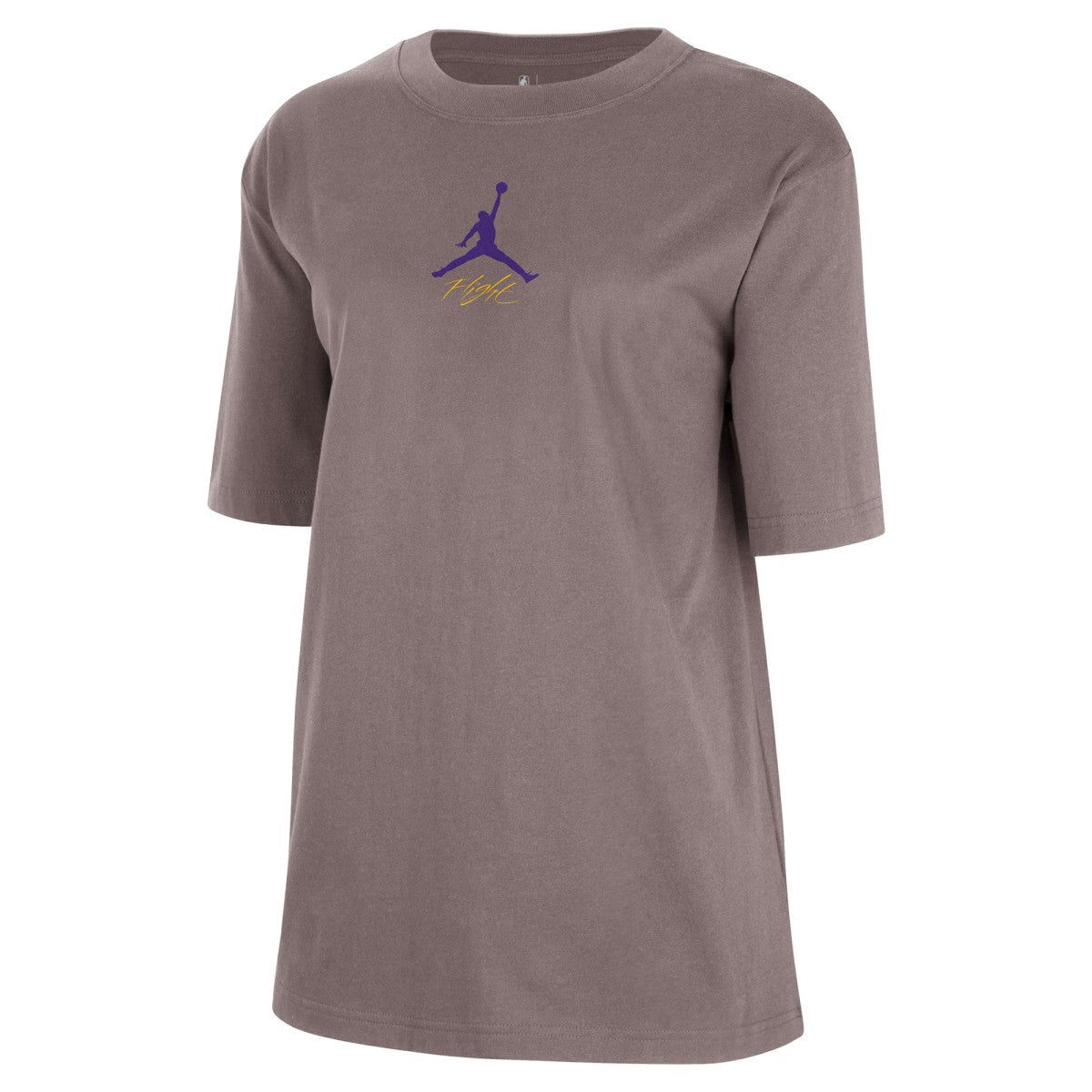 Charcoal Los Angeles Lakers Jordan Brand Women's Courtside Statement Edition Boyfriend T-Shirt | NBA