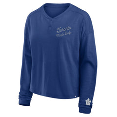 Toronto Maple Leafs Fanatics Women's Oversized All Out Effort Long Sleeve Henley T-Shirt -  NHL T-shirts