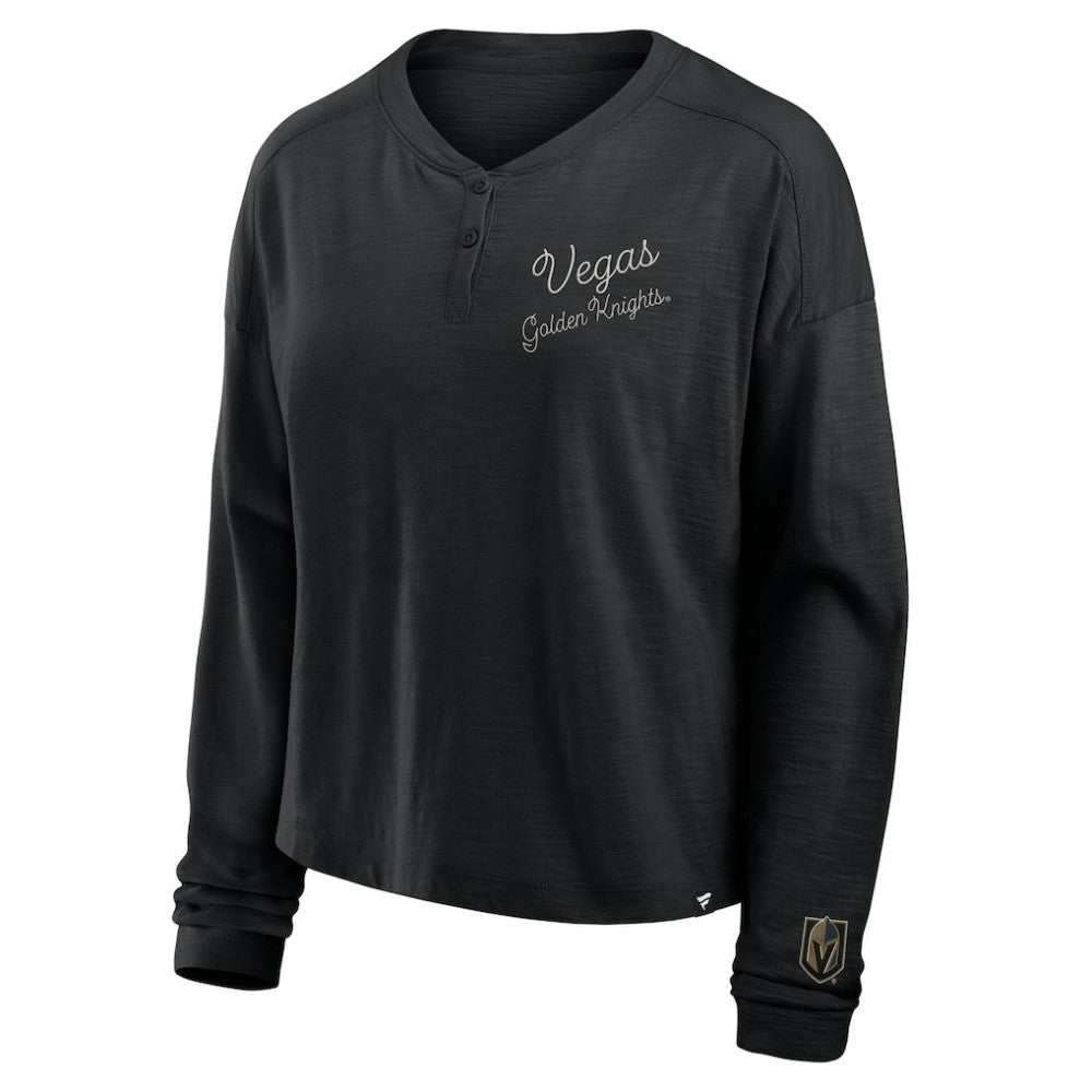 Vegas Golden Knights Fanatics Women's Oversized All Out Effort Long Sleeve Henley T-Shirt -  NHL T-shirts